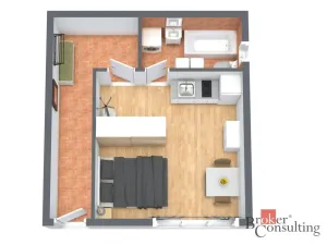Pronájem bytu 1+kk, Praha - Libeň, Na dlážděnce, 25 m2