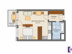 Prodej bytu 2+kk, Praha, Honzíkova, 45 m2
