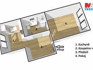 Prodej bytu 1+1, Písek - Budějovické Předměstí, Erbenova, 32 m2