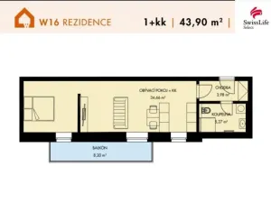 Pronájem bytu 1+kk, Třešť, Wolkerova, 44 m2