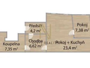 Pronájem bytu 2+kk, Plzeň, Denisovo nábřeží, 48 m2
