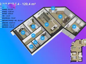 Pronájem bytu 4+kk, Prostějov, Mlýnská, 120 m2