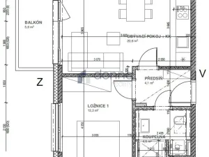Pronájem bytu 2+kk, Praha, Hodkovická, 45 m2