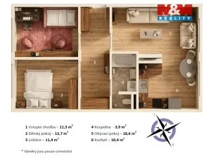 Prodej bytu 3+kk, Kladno - Kročehlavy, Švýcarská, 68 m2