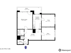 Pronájem bytu 3+1, Zlín, Větrná, 74 m2