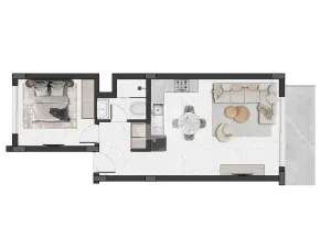 Prodej bytu 2+kk, Agios Amvrosios Keryneias, Kypr, 52 m2