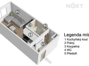 Prodej bytu 1+kk, Veselí nad Moravou, Chaloupky, 29 m2
