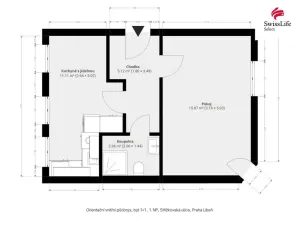 Pronájem bytu 1+1, Praha - Libeň, Střížkovská, 35 m2