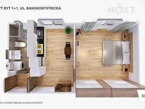 Pronájem bytu 1+1, Šumperk, Banskobystrická, 38 m2