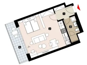Prodej bytu 1+kk, Praha - Žižkov, Krásova, 41 m2