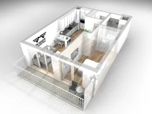 Pronájem bytu 2+kk, Praha - Vysočany, Gerstelova, 48 m2