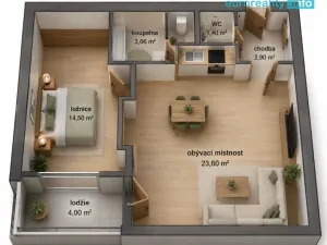 Pronájem bytu 2+kk, Králův Dvůr, Na Horizontu, 49 m2