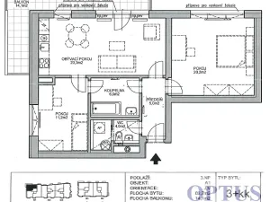 Pronájem bytu 3+kk, Praha - Košíře, Naskové, 70 m2