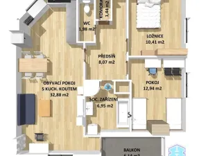 Prodej bytu 3+kk, Plzeň - Bolevec, Studentská, 75 m2
