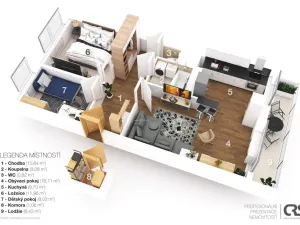 Pronájem bytu 3+kk, Praha - Prosek, Lovosická, 64 m2