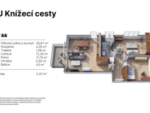 Prodej bytu 3+kk, Hořovice, U Knížecí cesty, 62 m2