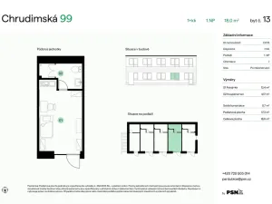 Prodej bytu 1+kk, Pardubice, Chrudimská, 17 m2