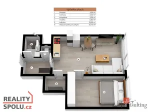 Pronájem bytu 2+kk, Praha - Hodkovičky, Pod lysinami, 41 m2