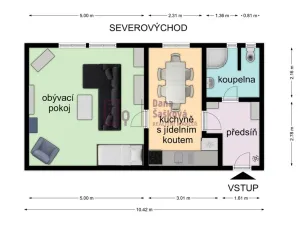 Pronájem bytu 1+1, Jindřichův Hradec - Jindřichův Hradec II, Třebického, 47 m2