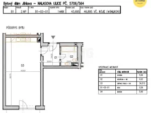 Pronájem bytu 1+kk, Jihlava, Halasova, 43 m2