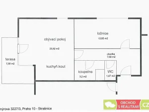Pronájem bytu 2+kk, Praha, Janýrova, 58 m2