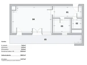 Prodej bytu 1+kk, Praha - Stodůlky, Na Výrovně, 39 m2