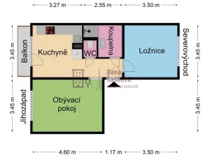 Pronájem bytu 2+1, Jindřichův Hradec - Jindřichův Hradec II, sídliště U Nádraží, 50 m2
