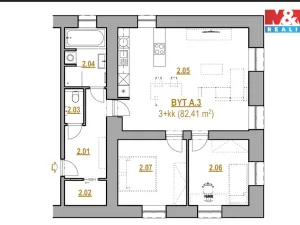 Prodej bytu 3+kk, Strakov, 82 m2