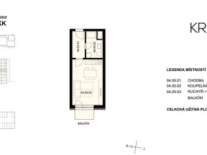 Pronájem bytu 1+kk, Hradec Králové, Pod Zámečkem, 27 m2