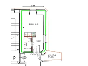 Pronájem bytu 1+kk, Brno, Körnerova, 15 m2