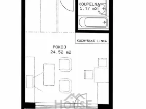 Prodej bytu 1+kk, Praha - Vysočany, Poděbradská, 34 m2