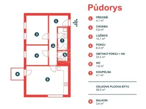 Pronájem bytu 3+kk, Benešov, Suchánkova, 65 m2