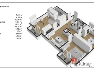 Prodej bytu 3+1, Pardubice - Zelené Předměstí, Palackého třída, 79 m2