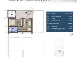 Prodej bytu 2+kk, Strachotín, Šakvická, 33 m2