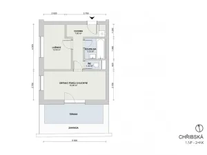 Prodej bytu 2+kk, Praha - Ďáblice, Chřibská, 43 m2