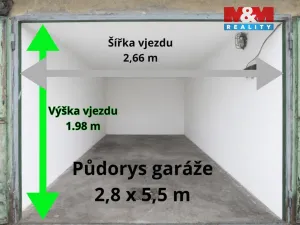 Pronájem garáže, Hradec Králové, U Zvoničky, 18 m2