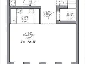 Prodej bytu 2+kk, Březnice, 60 m2