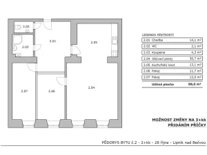 Pronájem bytu 2+kk, Lipník nad Bečvou, 28. října, 88 m2