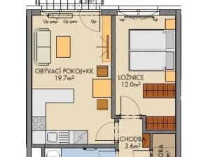 Pronájem bytu 2+kk, Praha - Vysočany, Pod Harfou, 45 m2