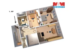 Prodej rodinného domu, Kamýk nad Vltavou, 120 m2