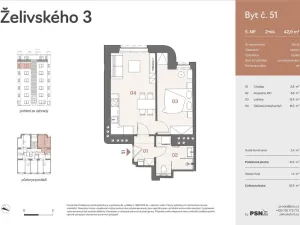 Prodej bytu 2+kk, Praha, Jana Želivského, 39 m2