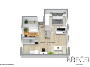 Pronájem bytu 2+kk, Třebíč, Zahradníčkova, 48 m2