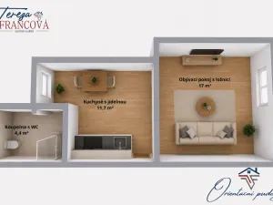 Pronájem bytu 1+1, Prostějov, Vojtěcha Outraty, 41 m2
