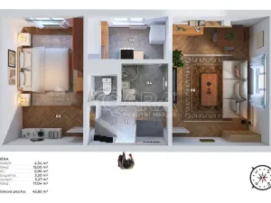 Pronájem bytu 2+1, Praha - Strašnice, Krupská, 46 m2