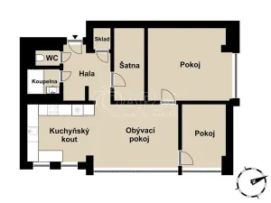 Prodej bytu 3+kk, Praha - Braník, Branická, 72 m2