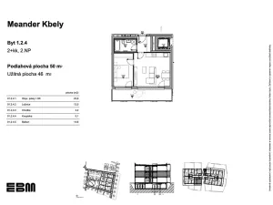 Prodej bytu 2+kk, Praha - Kbely, K Vinoři, 50 m2
