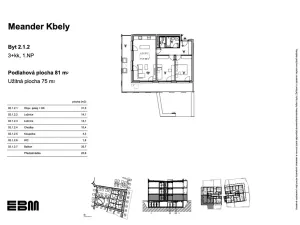 Prodej bytu 3+kk, Praha - Kbely, K Vinoři, 81 m2