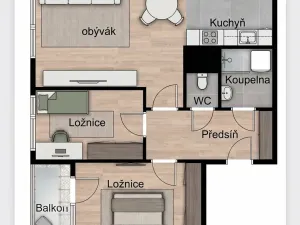 Prodej bytu 3+kk, Praha - Bohnice, Řešovská, 59 m2