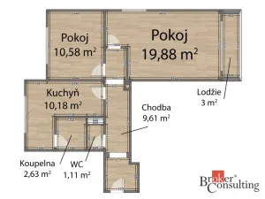 Pronájem bytu 2+1, Plzeň - Lobzy, Ke Kukačce, 54 m2