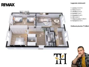 Prodej bytu 3+1, Chotěboř, Severní, 71 m2